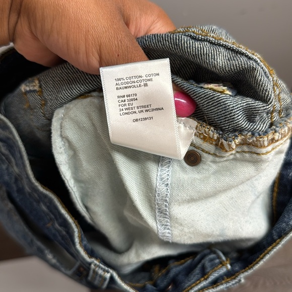 Urban Outfitters BDG High Rise waisted Baggy Jeans blue acid wash Distressed 27 - Picture 7 of 8